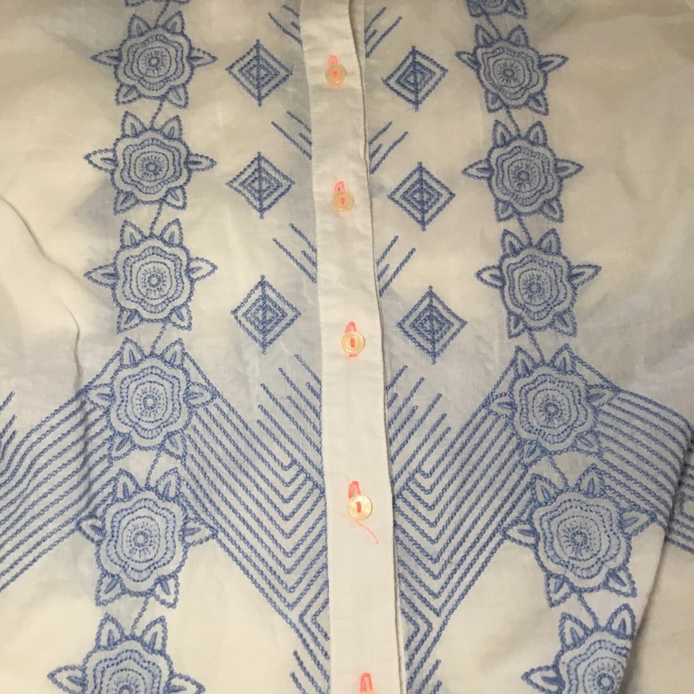 Johnny Was 3J Workshop Embroidered Button Down - S - Picture 7 of 9